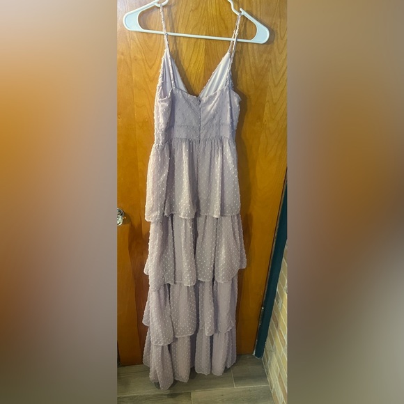 Love Stays True Lilac Swiss Dot Tiered Maxi Dress - Picture 2 of 7